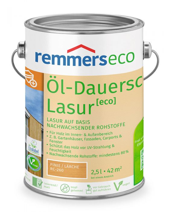 Remmers Öl-Dauerschutz-Lasur eco Pinie/Lärche RC-260 2,5l Dose