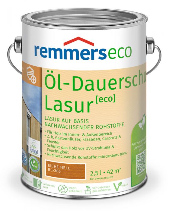 Remmers Öl-Dauerschutz-Lasur eco Eiche hell RC-365 2,5l Dose