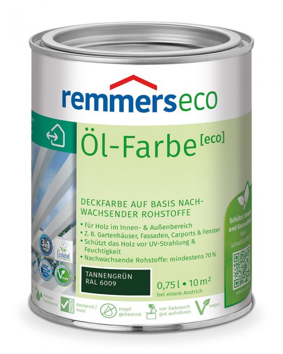 Remmers Öl-Farbe eco Tannengrün RAL 6009 0,75l Dose