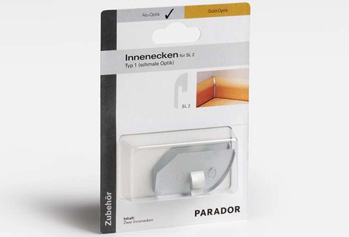 Parador Innenecken Typ 1 für Sockelleisten SL 2 Alu-Optik Packung