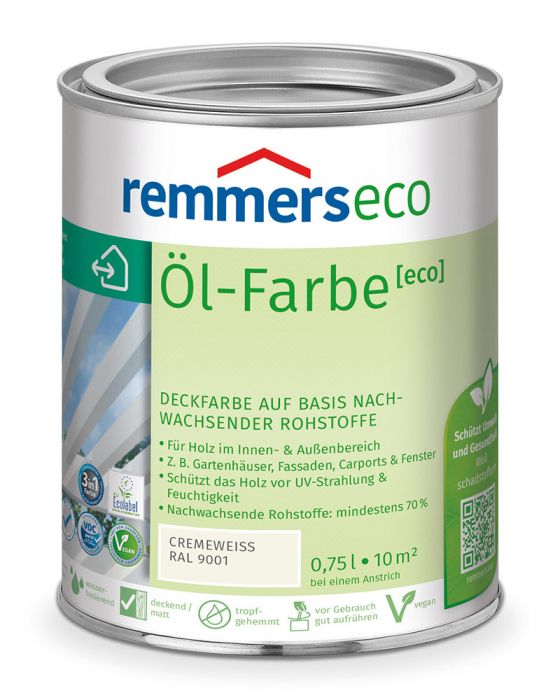 Remmers Öl-Farbe eco Cremeweiß RAL 9001 0,75l Dose