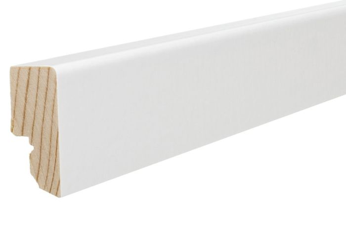 HARO Sockelleiste Parkett weiß 16x40 mm (Kubus) ohne Clipfräsung