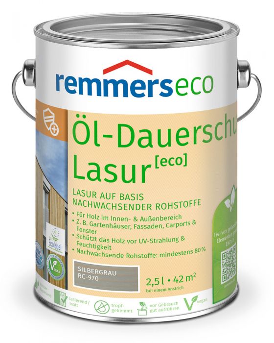 Remmers Öl-Dauerschutz-Lasur eco Silbergrau RC-970 2,5l Dose