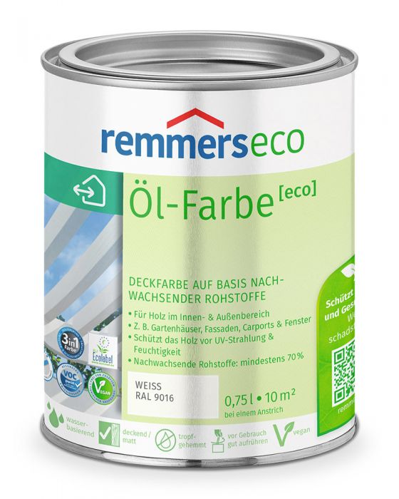 Remmers Öl-Farbe eco Weiß RAL 9016 0,75l Dose