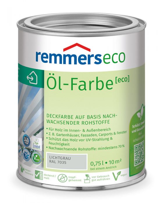Remmers Öl-Farbe eco Lichtgrau RAL 7035 0,75l Dose
