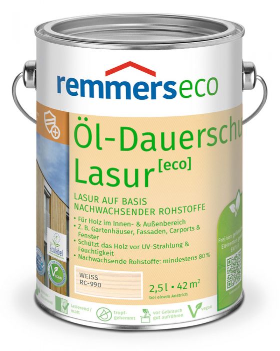 Remmers Öl-Dauerschutz-Lasur eco Weiß RC-990 2,5l Dose