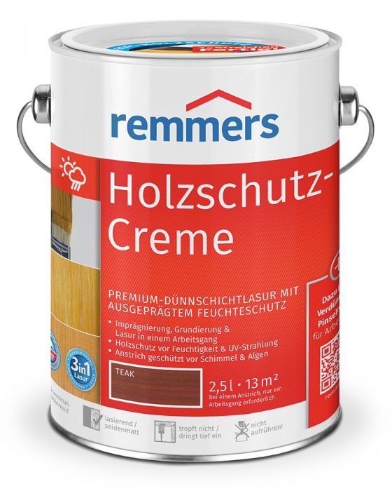 Remmers Holzschutz-Creme 3in1 Teak RC-545 2,5l Dose