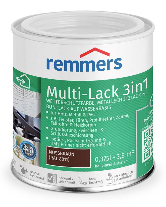 Remmers Multi-Lack 3in1 0,375l nussbraun (RAL 8011) Dose