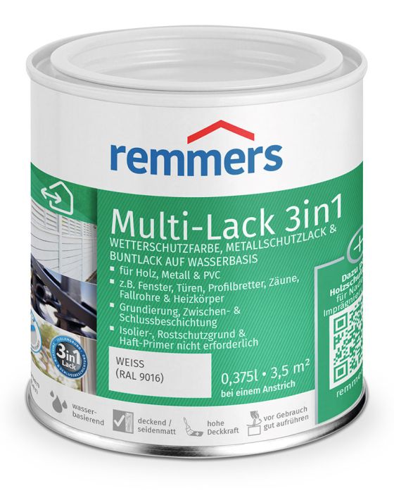Remmers Multi-Lack 3in1 0,375l weiß (RAL 9016) Dose