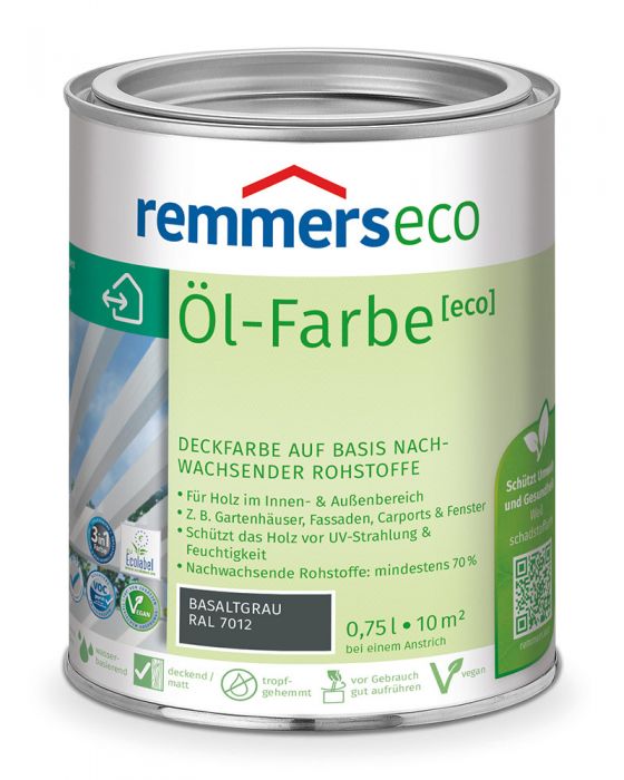 Remmers Öl-Farbe eco Basaltgrau RAL 7012 0,75l Dose