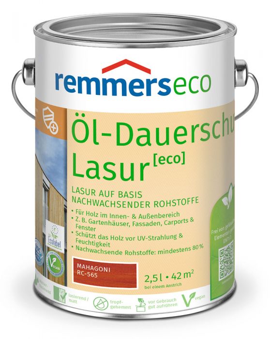 Remmers Öl-Dauerschutz-Lasur eco Mahagoni RC-565 2,5l Dose