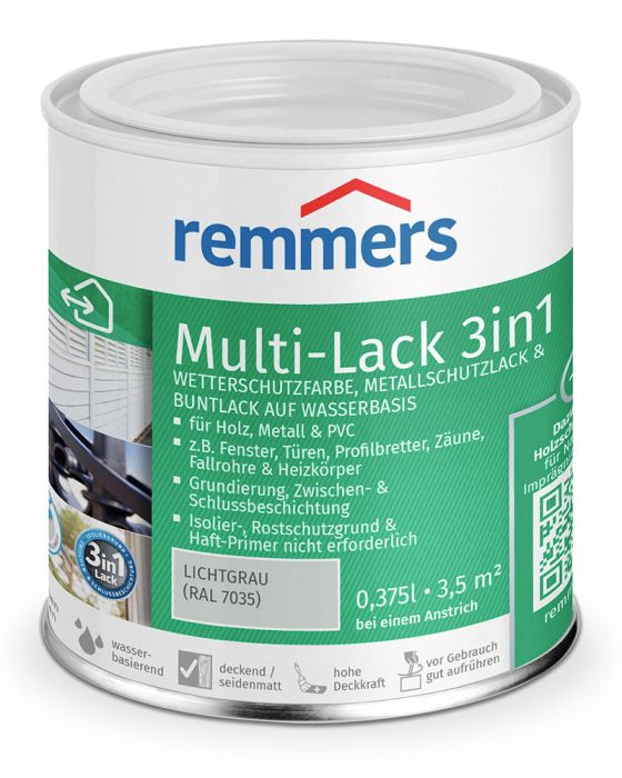 Remmers Multi-Lack 3in1 0,375l lichtgrau (RAL 7035) Dose