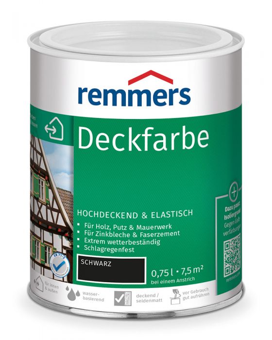 Remmers Deckfarbe Schwarz 0,75l Dose