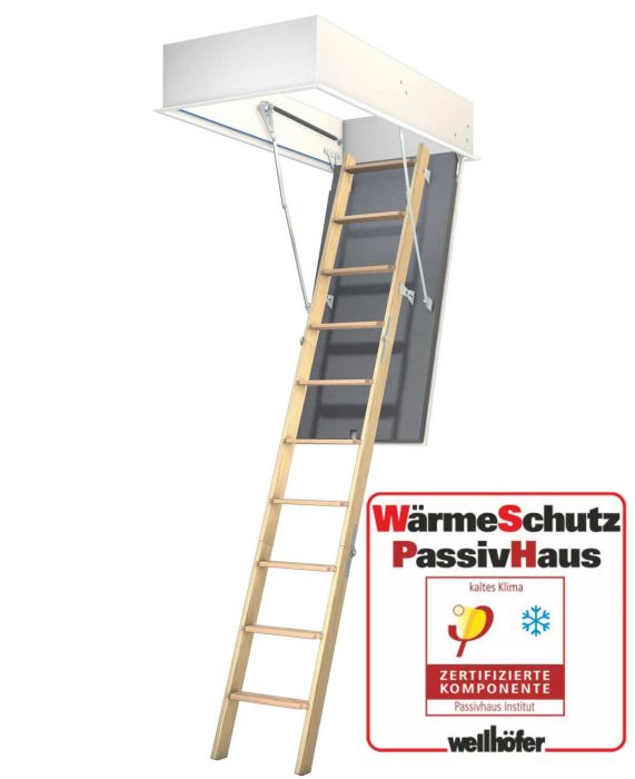 Wellhöfer Bodentreppe GutHolz + Passivhaus Wärmeschutz