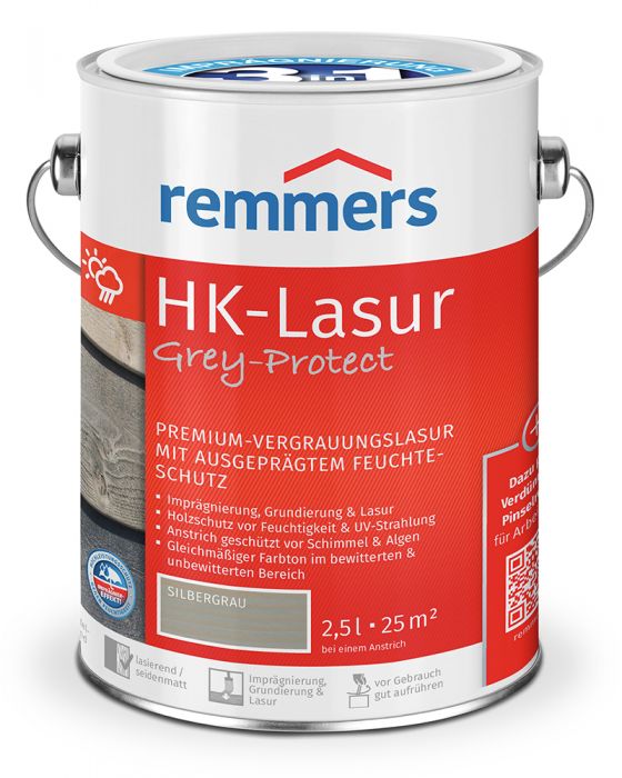Remmers HK-Lasur Grey-Protect 3in1 Silbergrau RC-970 2,5l Dose