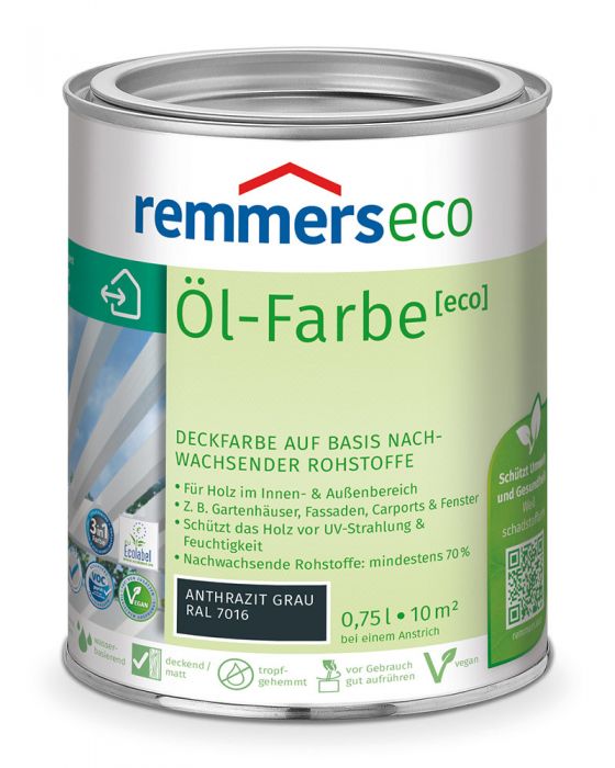 Remmers Öl-Farbe eco Anthrazitgrau RAL 7016 0,75l Dose