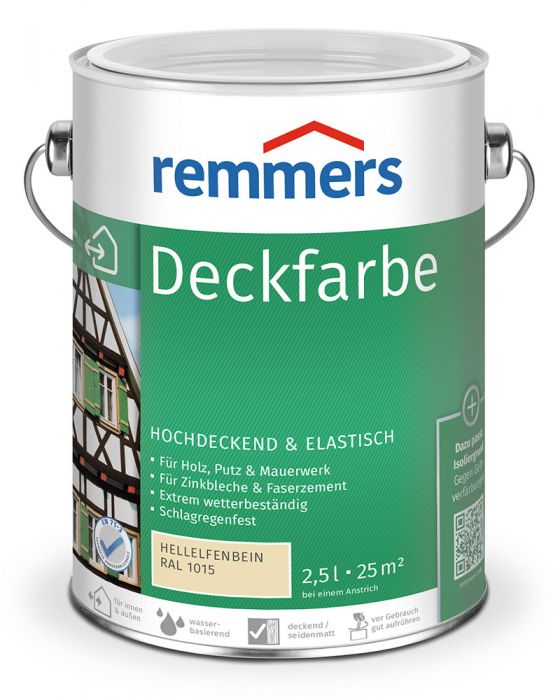 Remmers Deckfarbe Hellelfenbein RAL 1015 2,5l Dose