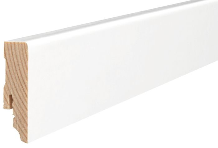 HARO Sockelleiste Parkett weiß 16x58 mm (Kubus) foliert, überstreichbar