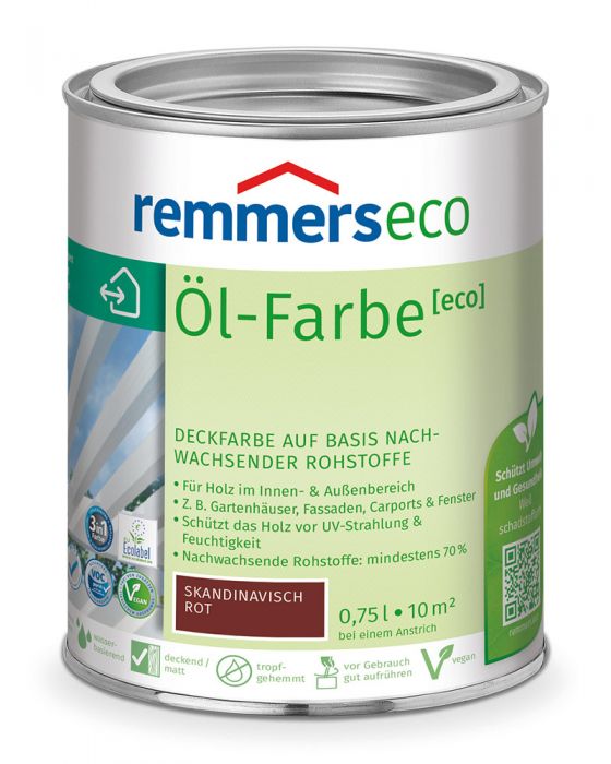 Remmers Öl-Farbe eco Skandinavisch Rot 0,75l Dose